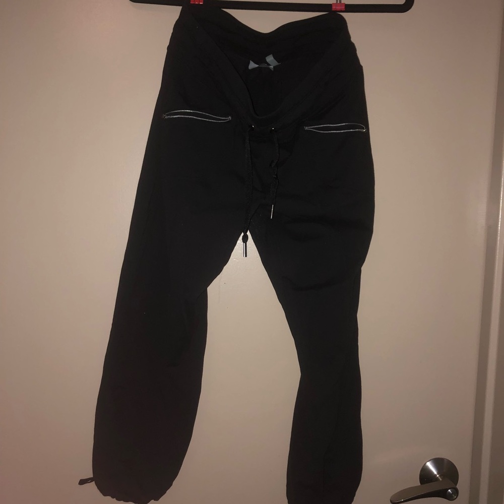 Black Capri draw string sweat pants